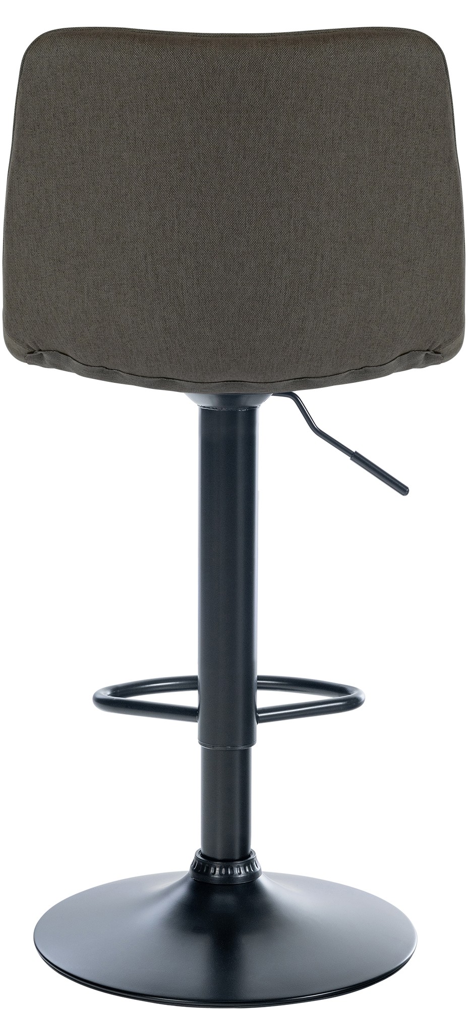 Tabouret de bar Lex en Tissu Pied trompette en Métal Taupe Noir