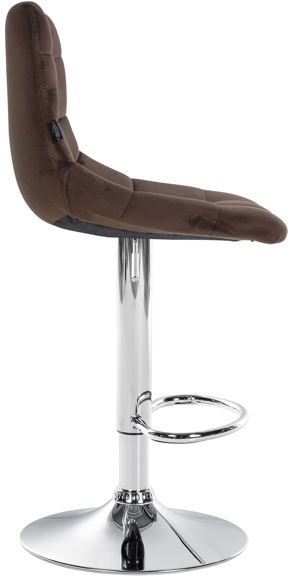 Tabouret de bar Jerry velours Marron Chrome