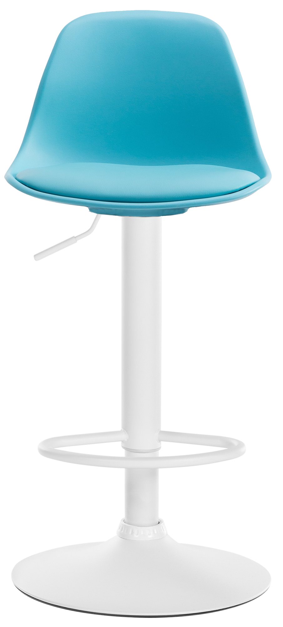 Tabouret de bar Kiel Similicuir et coque en plastique Bleu Blanc