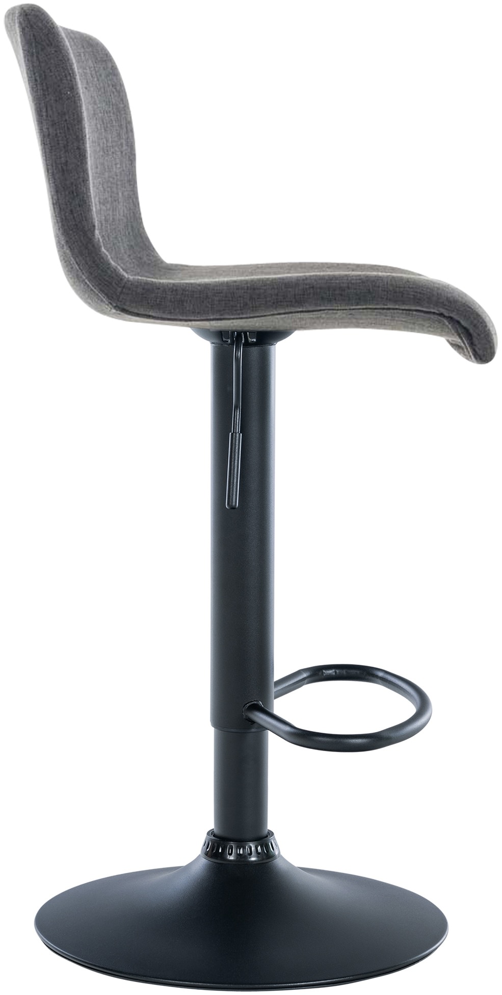 Tabouret de bar Hover Assise en Tissu Piètement Métal chromé Métal noir mat Gris foncé