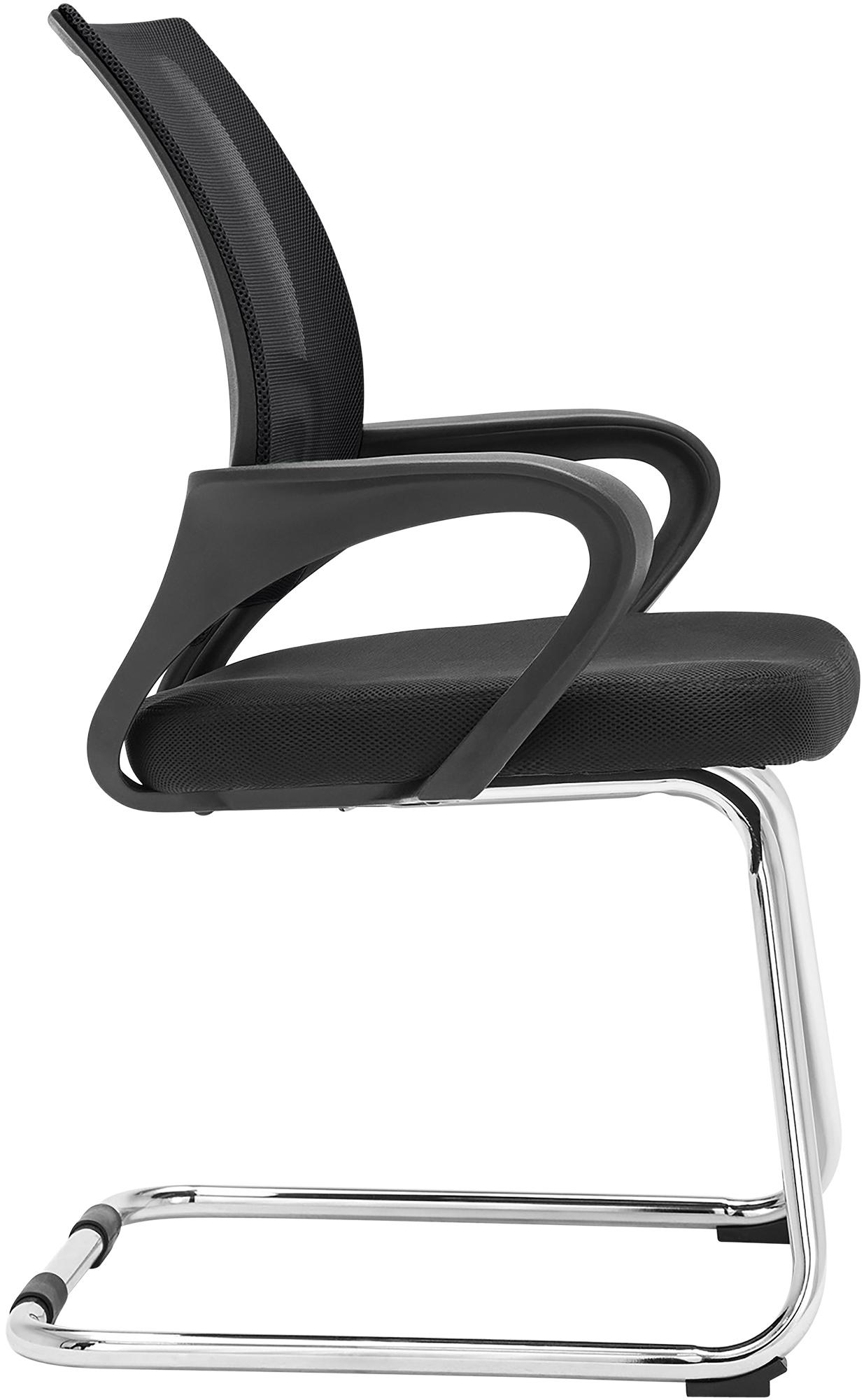 Chaise cantilever Eureka en Maille avec pied en métal Noir