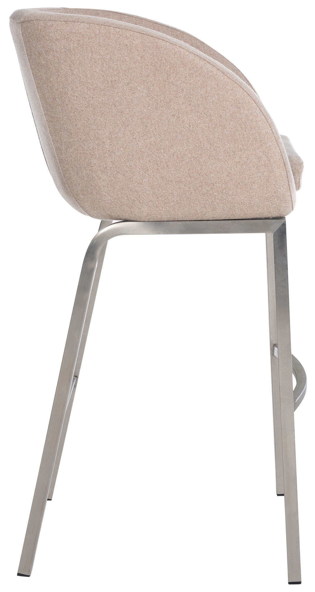 Tabouret de bar Rockhill feutre Taupe Acier inoxydable