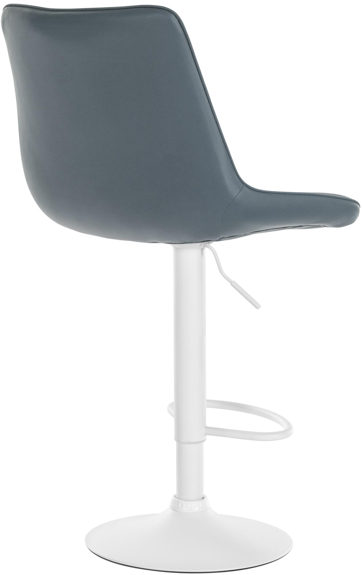 Tabouret de bar Toni en Similicuir Pied en Métal réglable pivotant Gris Blanc