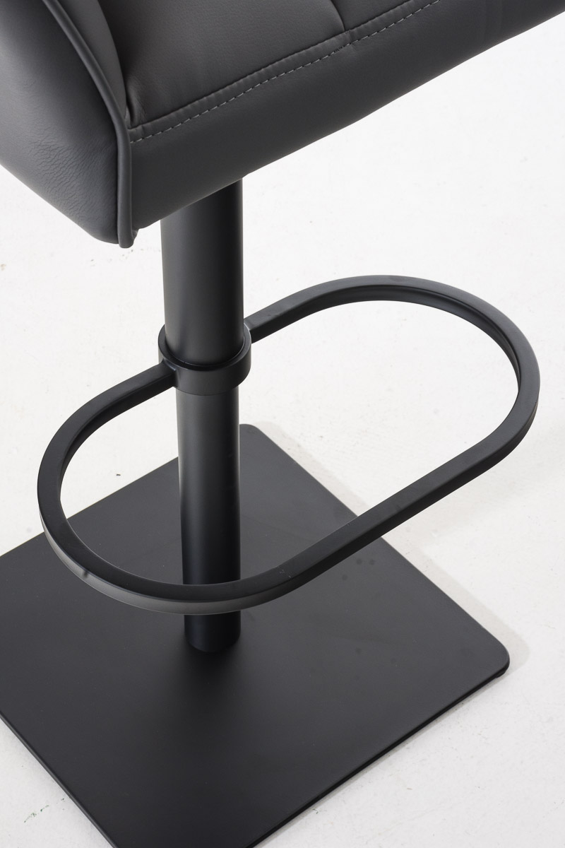 Tabouret de bar Damaso en similicuir Gris Noir