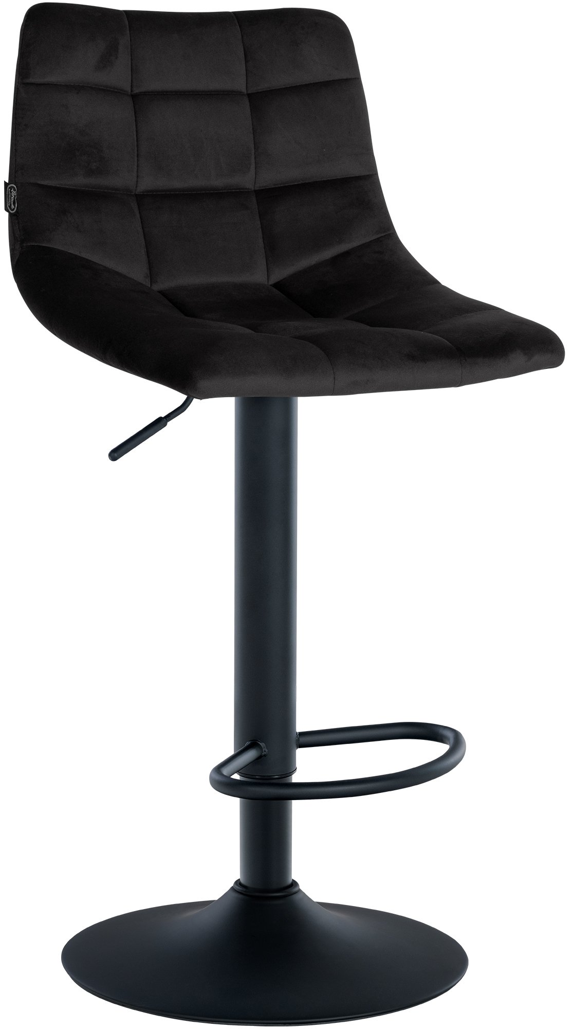 Lot de 2 tabourets de bar Jerry velours Noir Noir