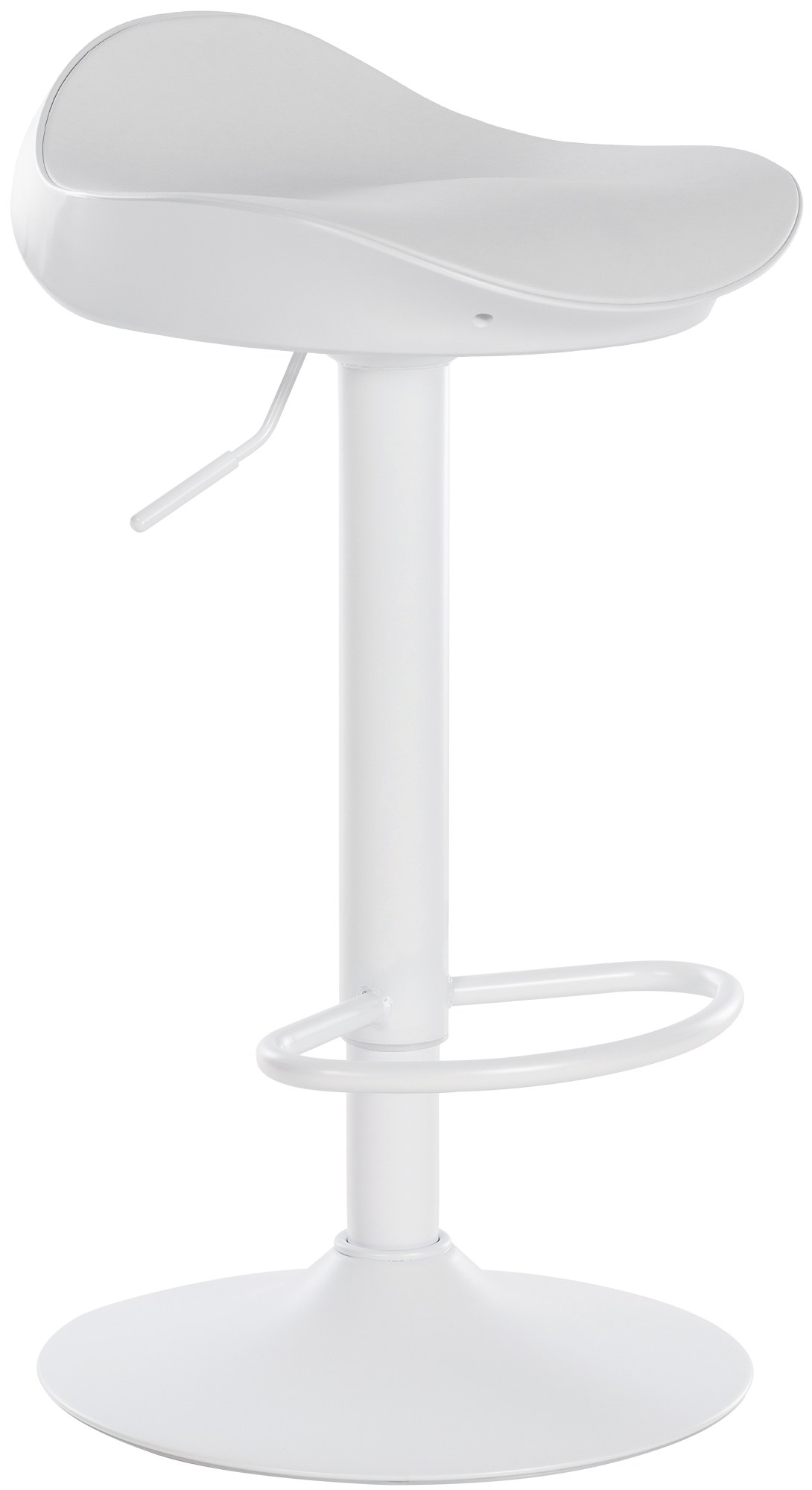 Tabouret de bar Alisson en similicuir avec pied trompette Blanc