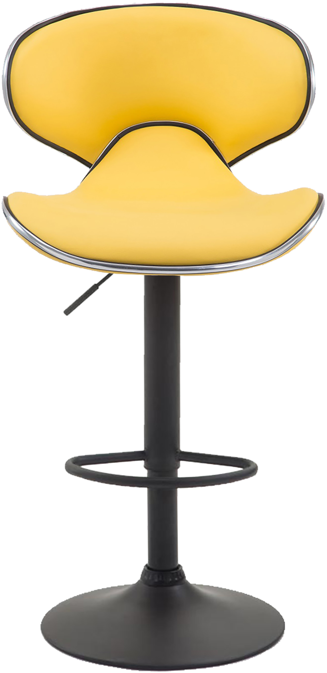 Tabouret de bar Las Vegas V2 similicuir avec pied en métal Jaune Noir