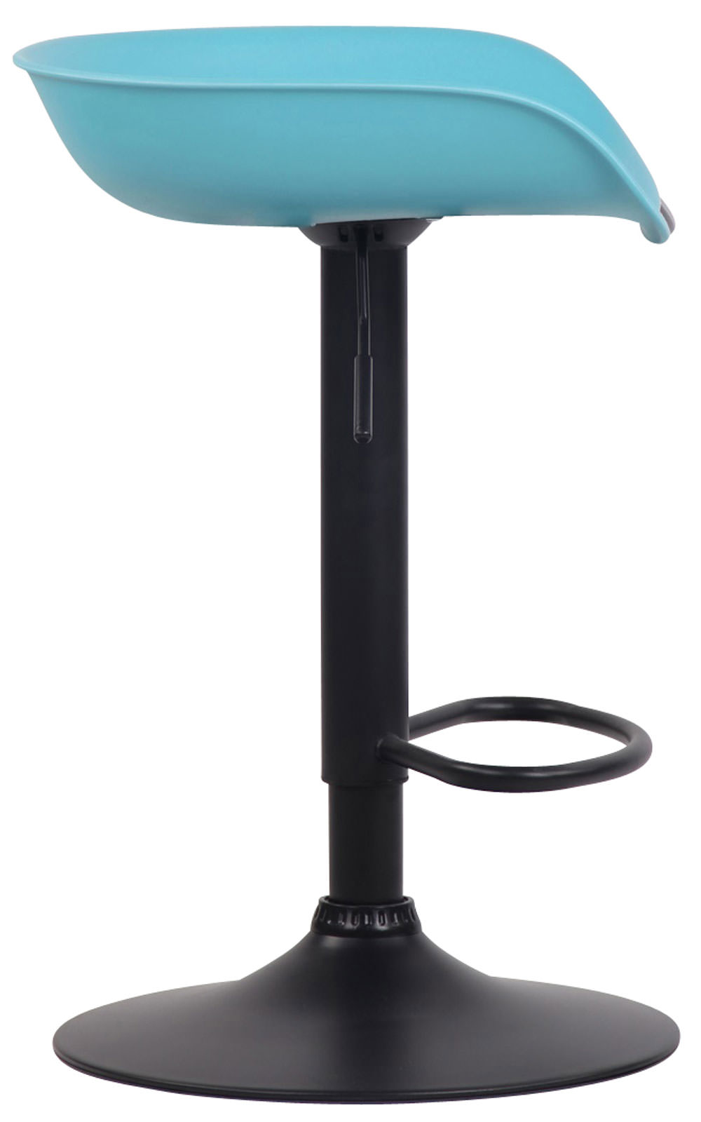 Lot de 4 Tabourets de bar Anaheim assise en plastique et Pied trompette en métal Bleu Noir