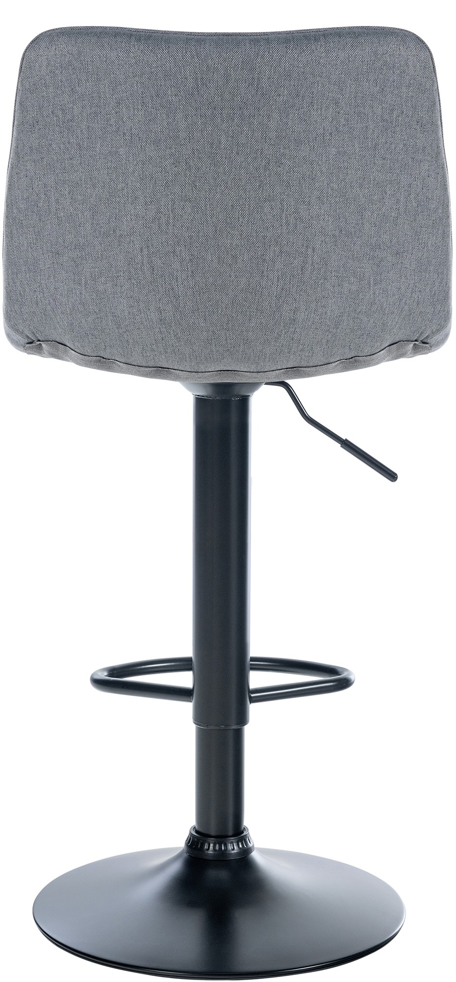 Tabouret de bar Lex en Tissu Pied trompette en Métal Gris Noir