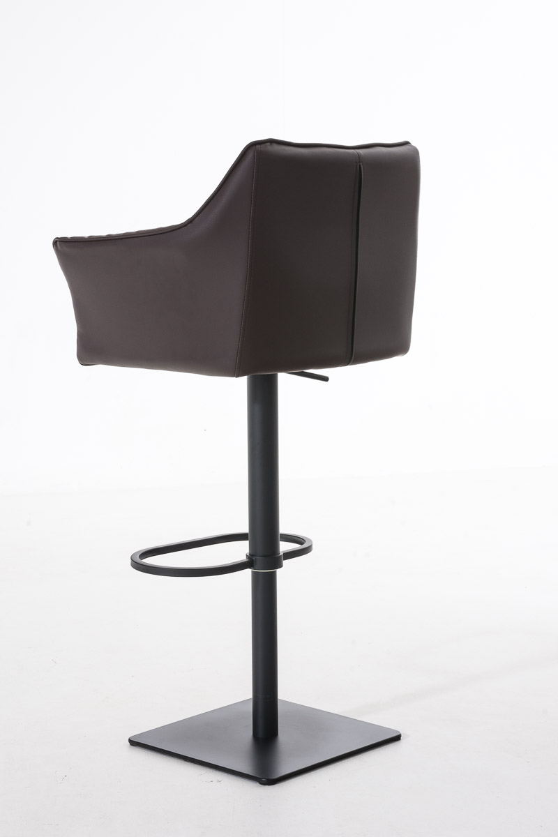 Tabouret de bar Damaso en similicuir Marron Noir