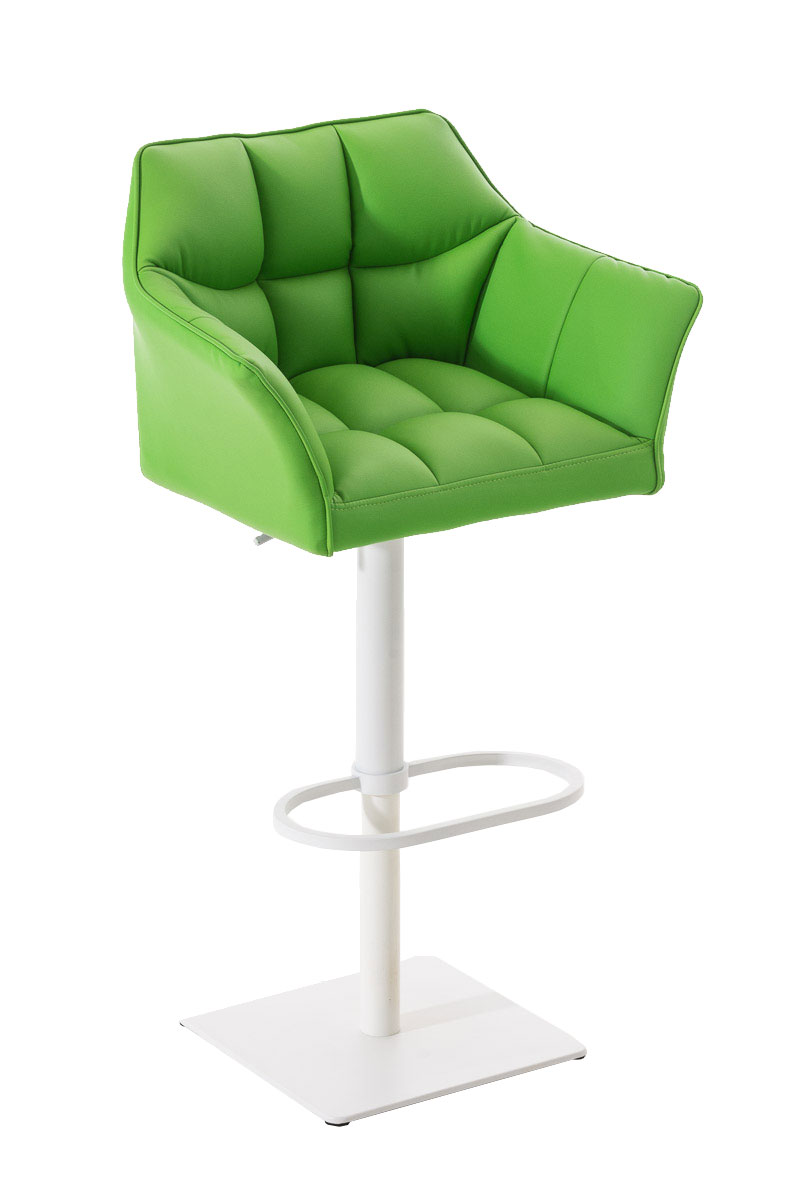 Tabouret de bar Damaso en similicuir Vert Blanc