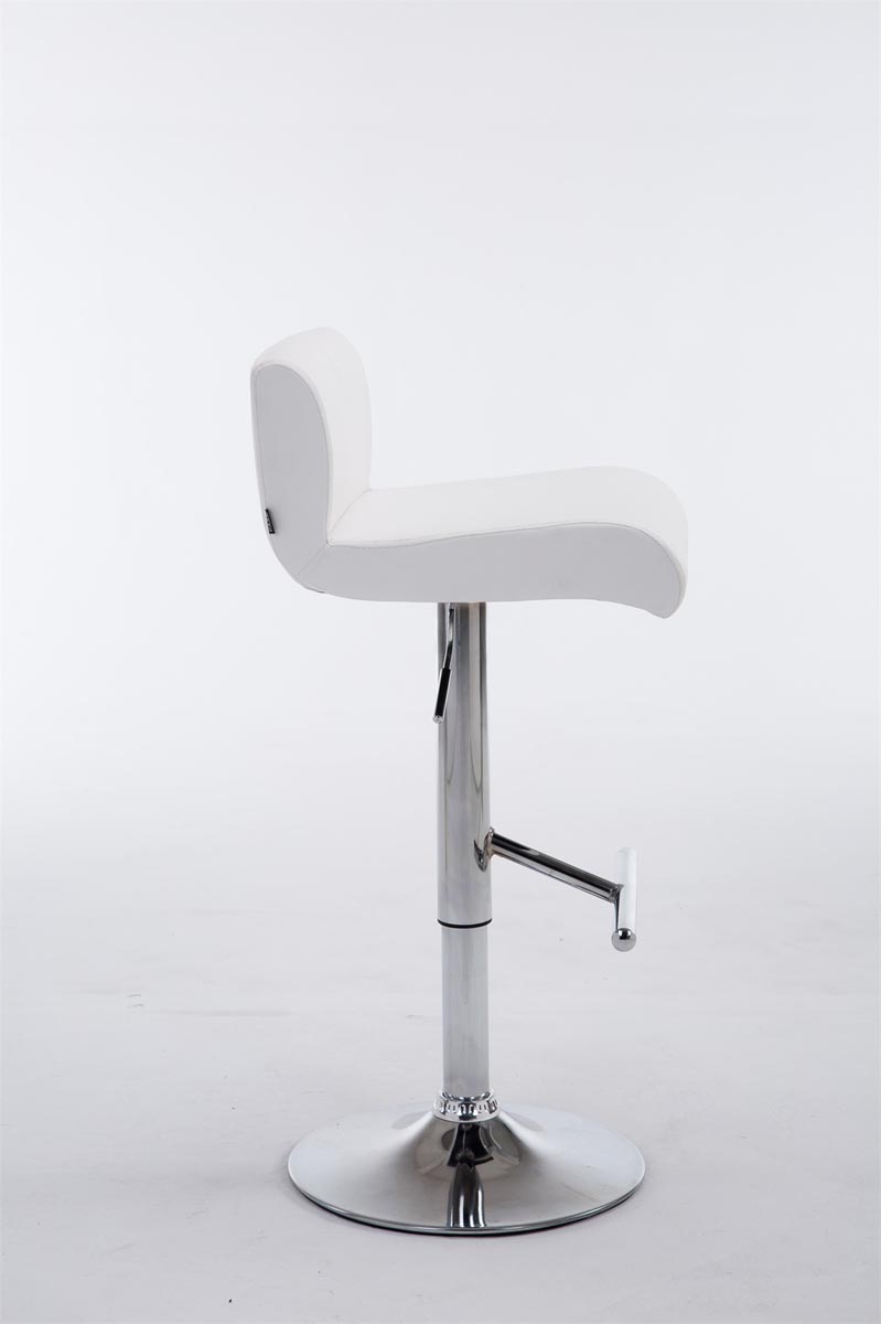 Tabouret de bar California similicuir avec pied en métal Blanc