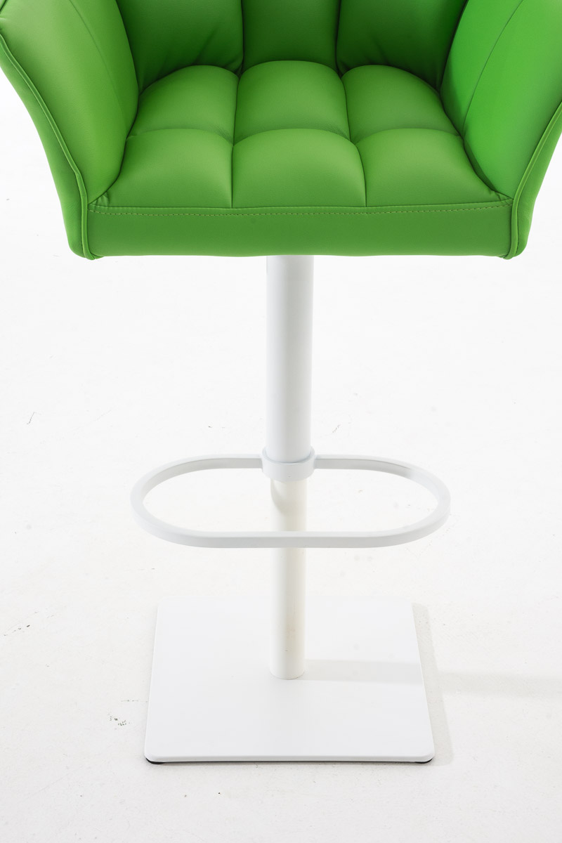 Tabouret de bar Damaso en similicuir Vert Blanc