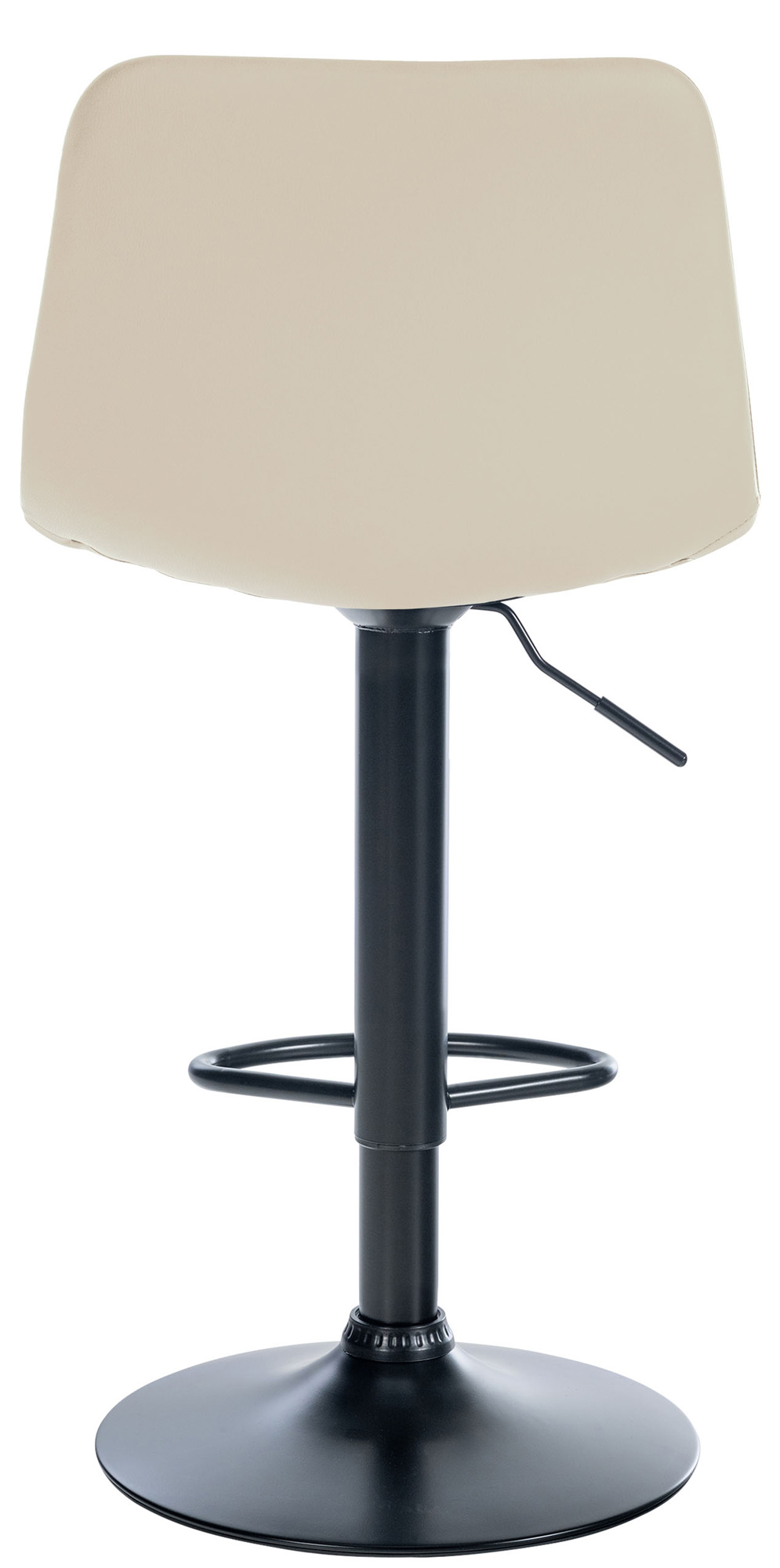 Tabouret de bar Divo en Similicuir Pied trompette en Métal Crème Noir