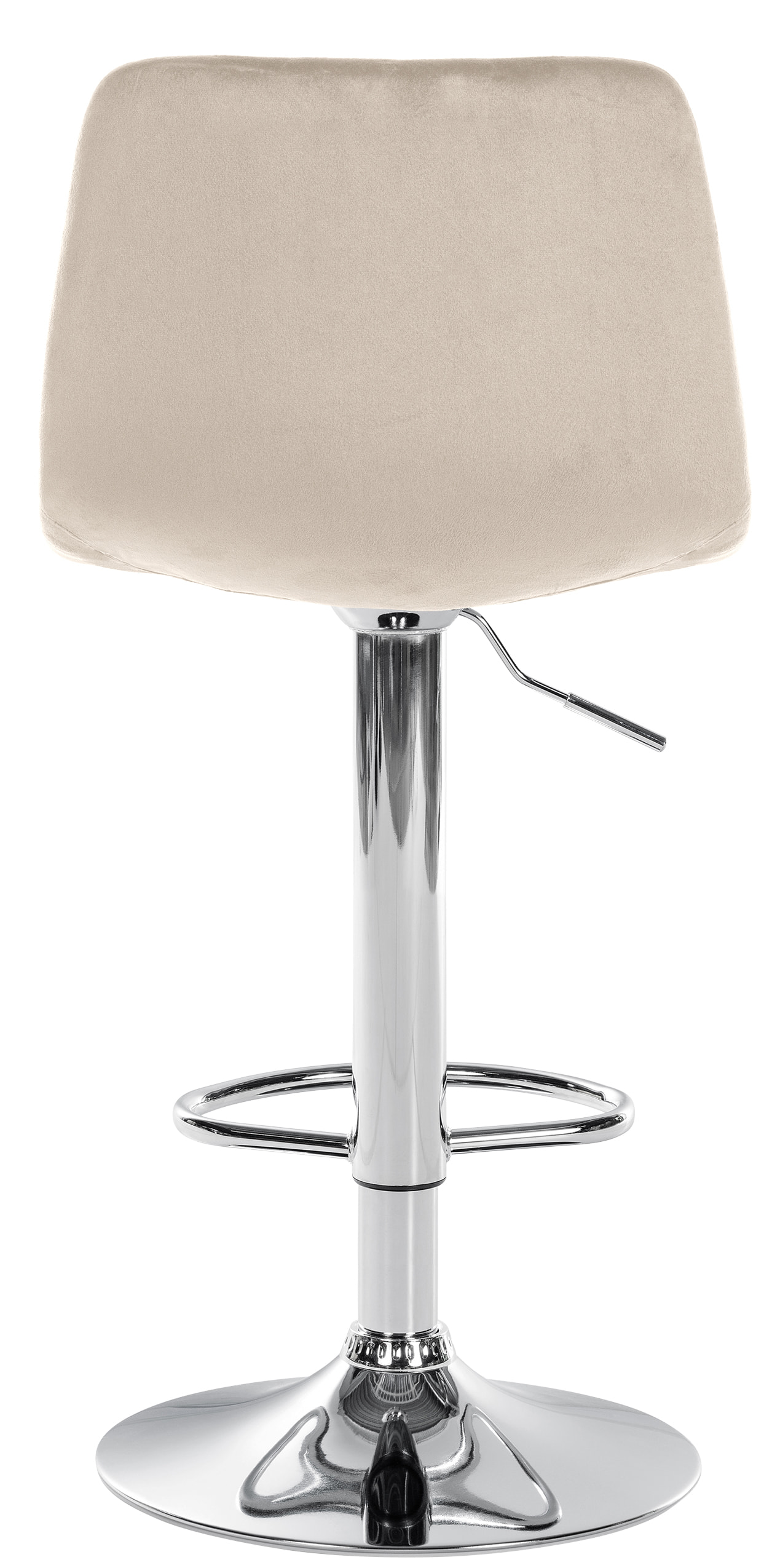 Lot de 2 tabourets de bar Divo velours Métal chromé Crème