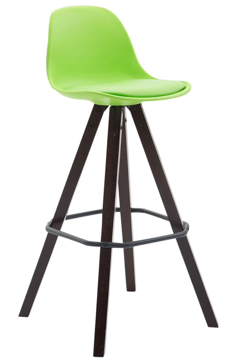 Tabouret de bar Franklin Coque plastique Piétement carré Style Scandinave Vert Cappuccino