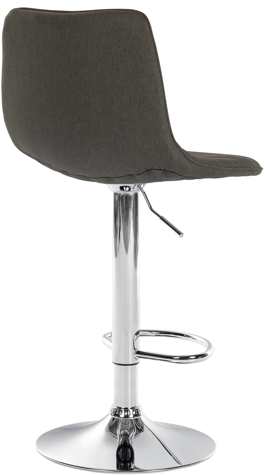 Tabouret de bar Lex en Tissu Pied trompette en Métal Taupe Chrome