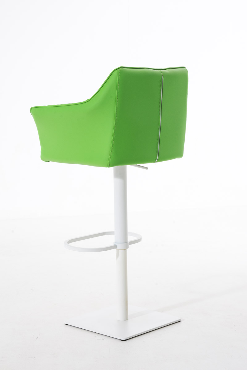 Tabouret de bar Damaso en similicuir Vert Blanc