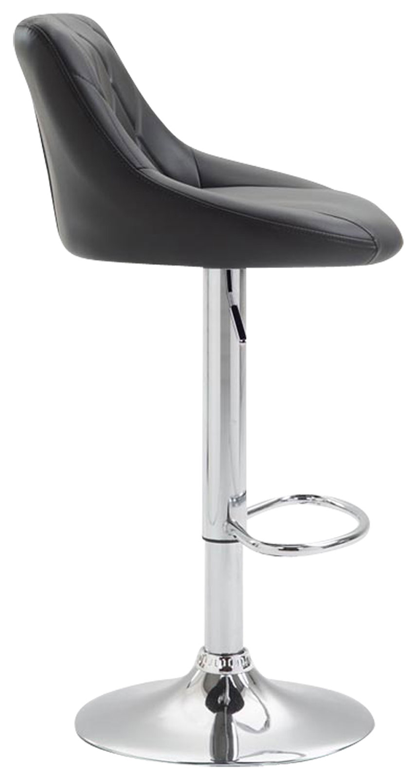 Tabouret de bar Lazio en similicuir avec pied en métal Noir Chrome