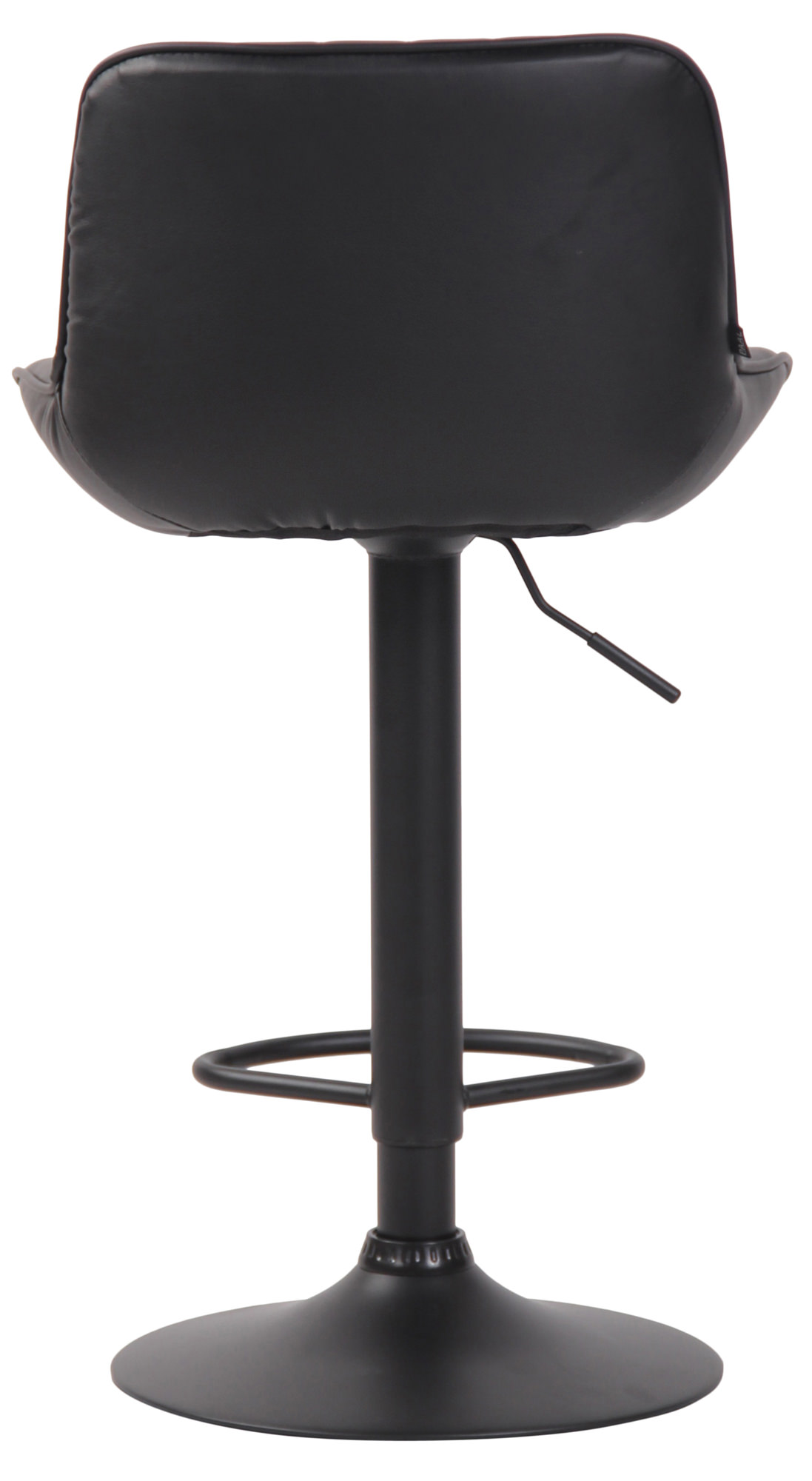 Tabouret de bar Lentini en Similicuir avec Piètement trompette en Métal Noir Noir