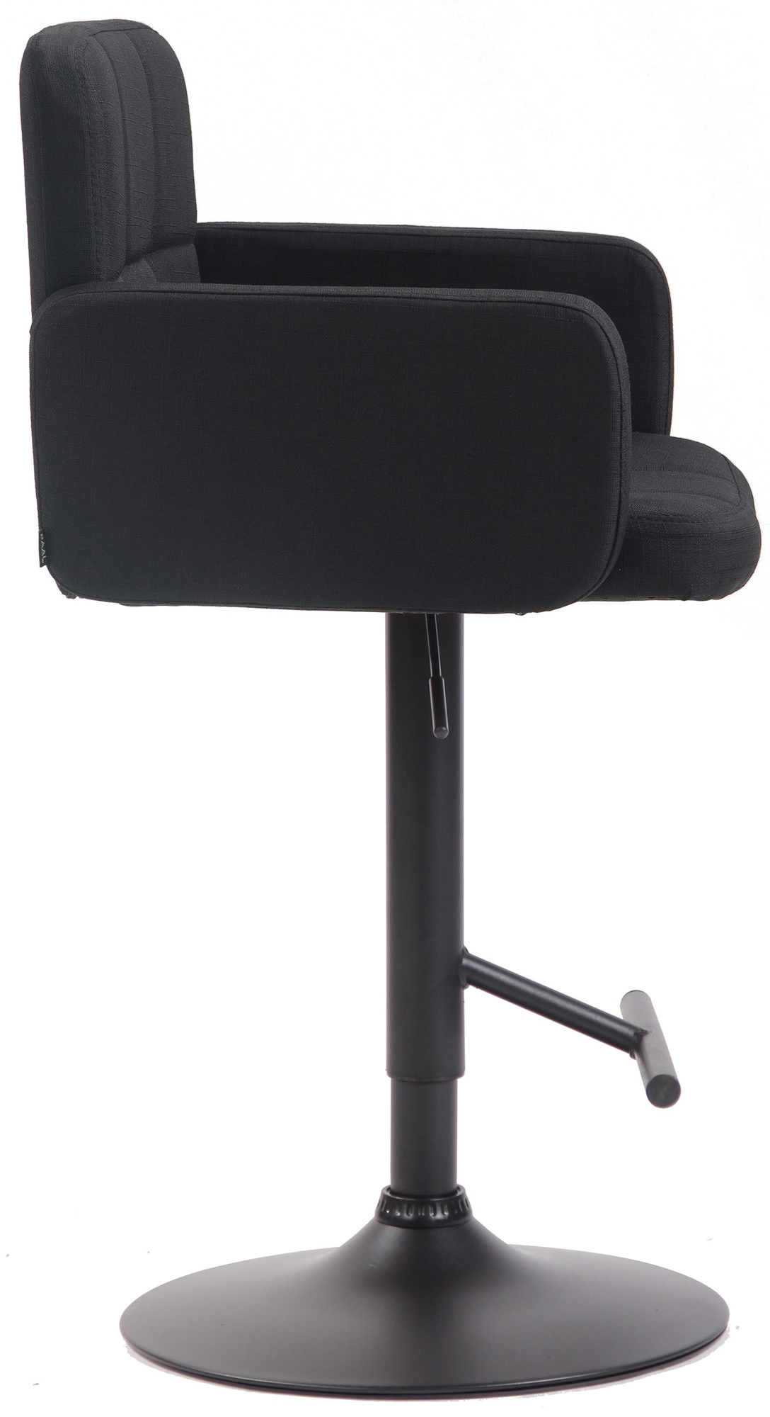 Tabouret de bar Los Angeles tissu avec pied en métal Noir Noir