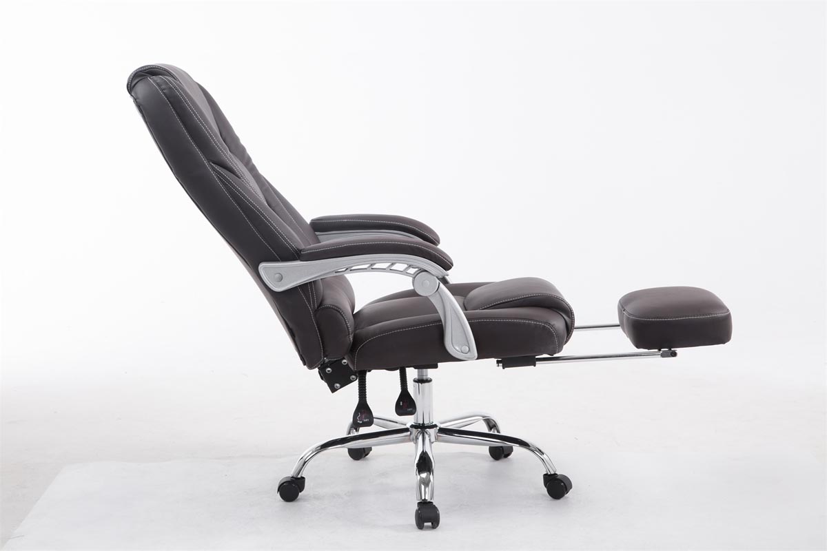 Fauteuil de bureau Pacific avec un repose-pieds intégré Marron