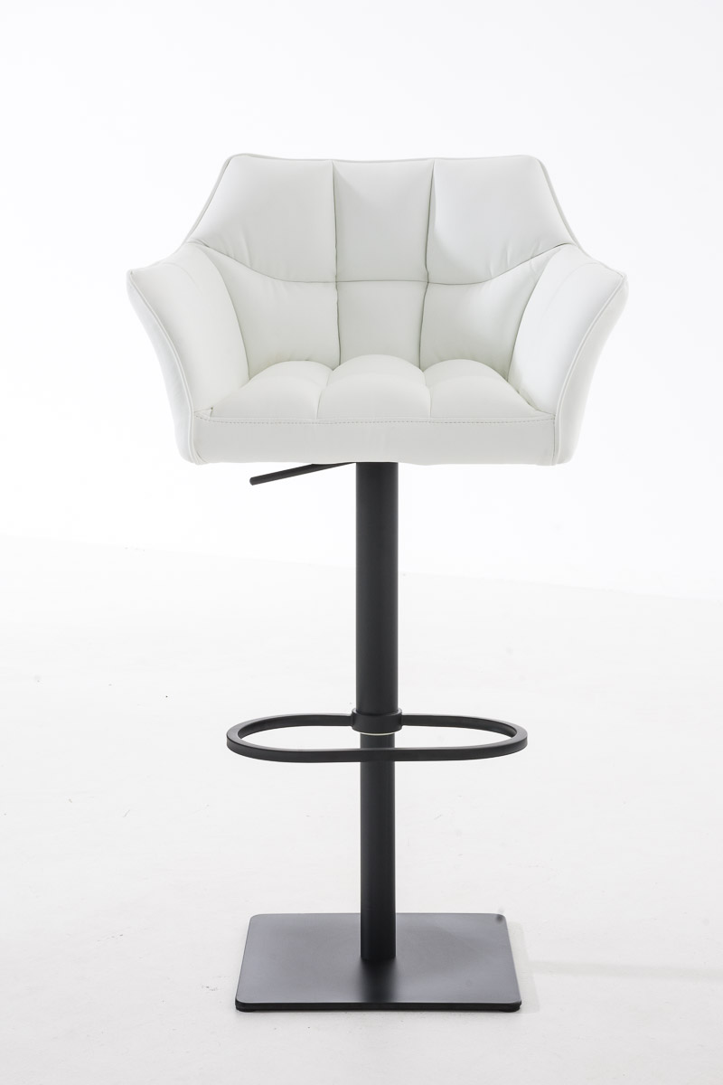 Tabouret de bar Damaso en similicuir Blanc Noir