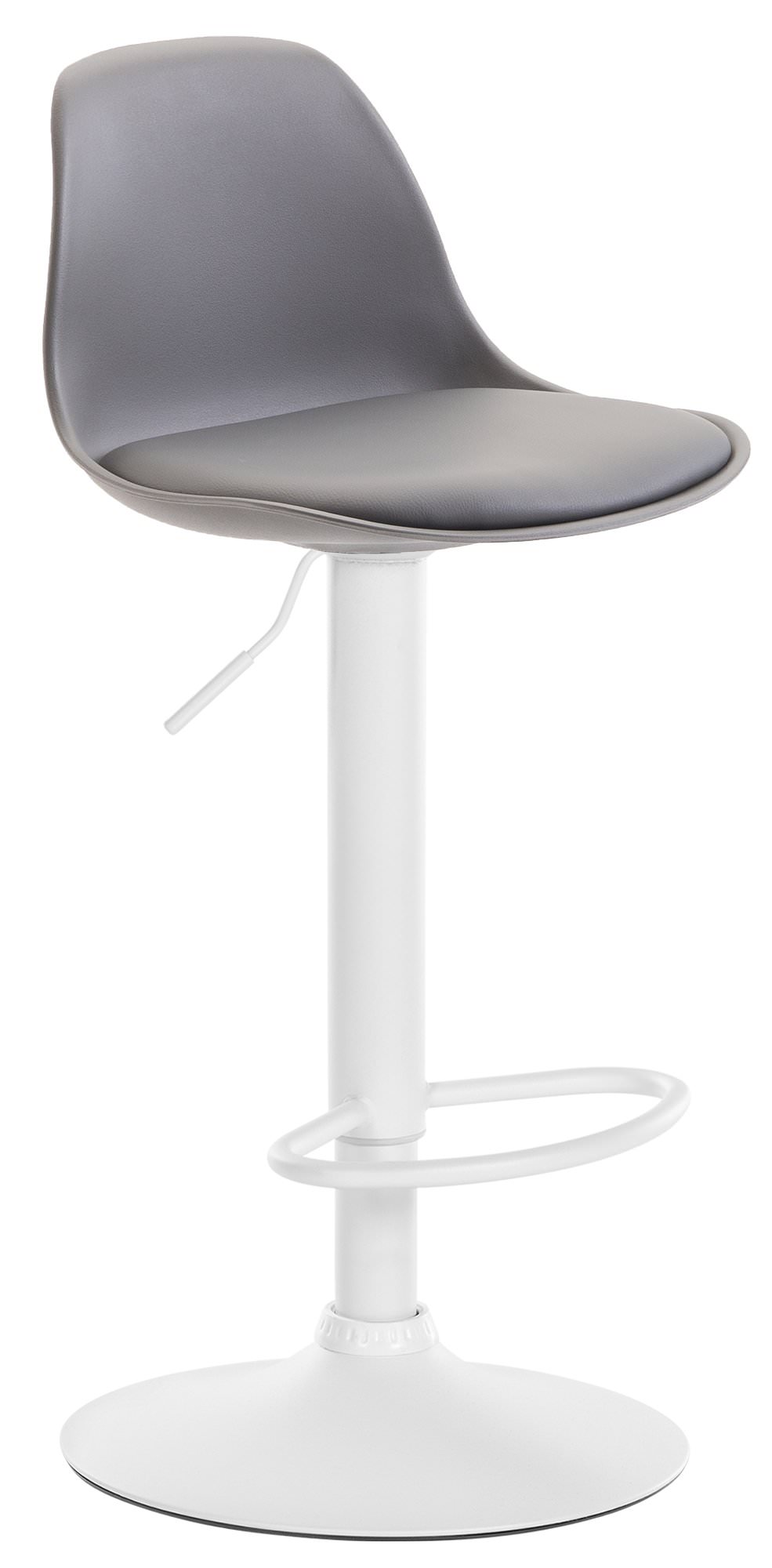 Tabouret de bar Kiel Similicuir et coque en plastique Gris Blanc