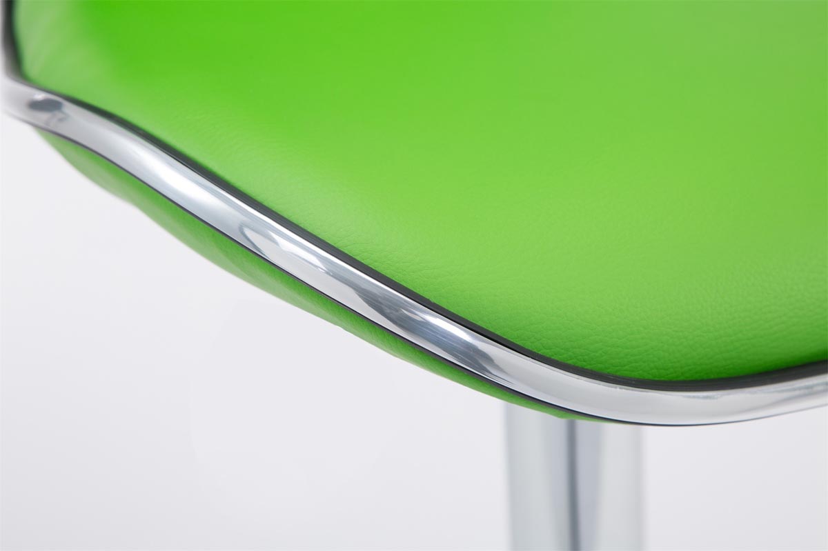 Tabouret de bar Las Vegas V2 similicuir avec pied en métal Vert Chrome