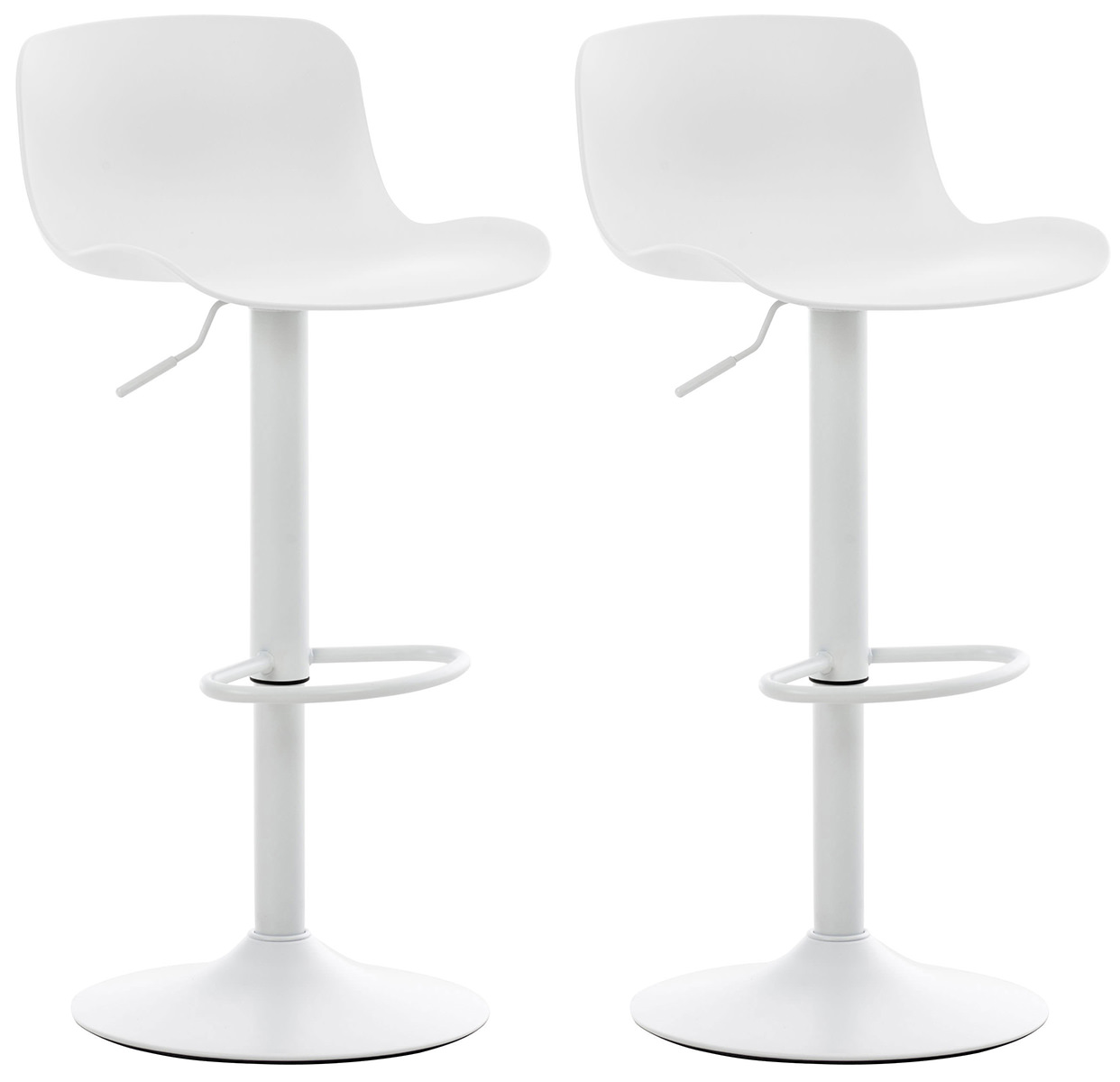 Lot de 2 tabourets de bar Almada en Plastique Blanc