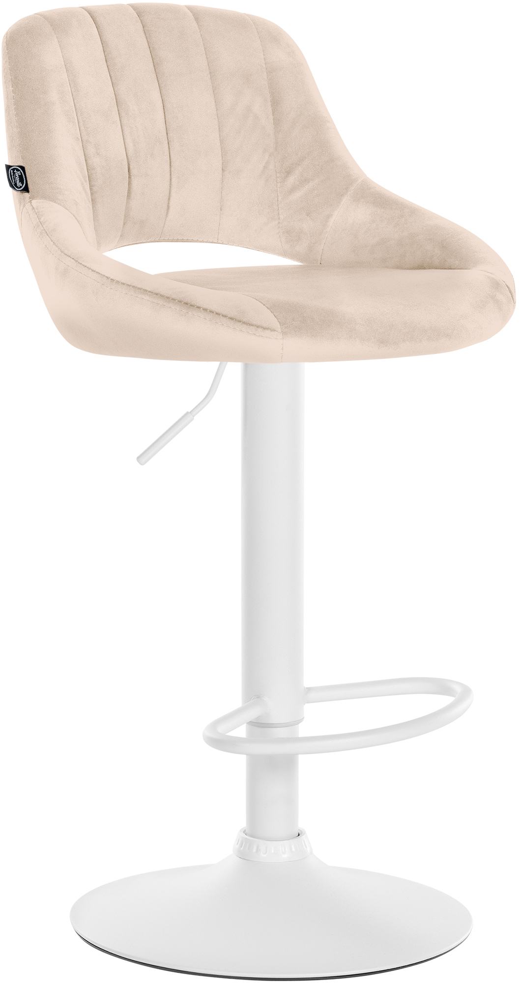 Tabouret de bar Milet velours Crème Blanc