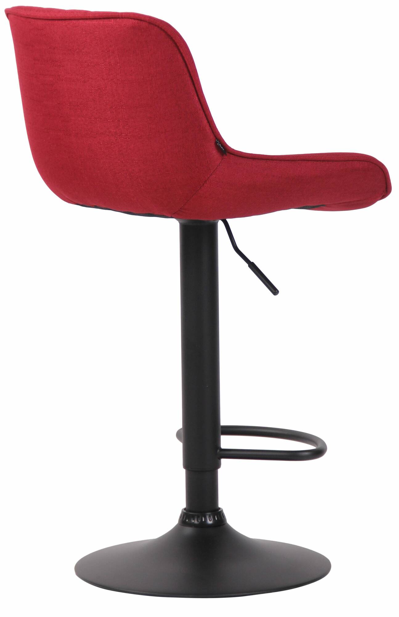 Lot de 2 Tabourets de bar Lentini en Tissu Pied trompette en Métal Rouge Noir