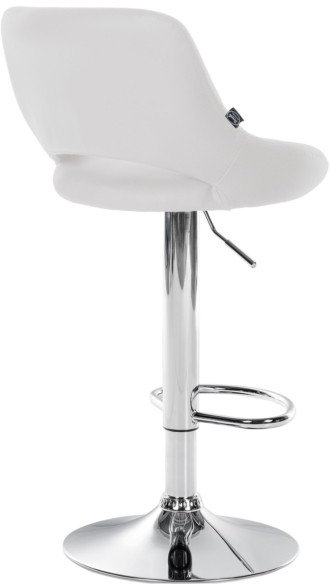 Tabouret de bar Milet similicuir Blanc Chrome