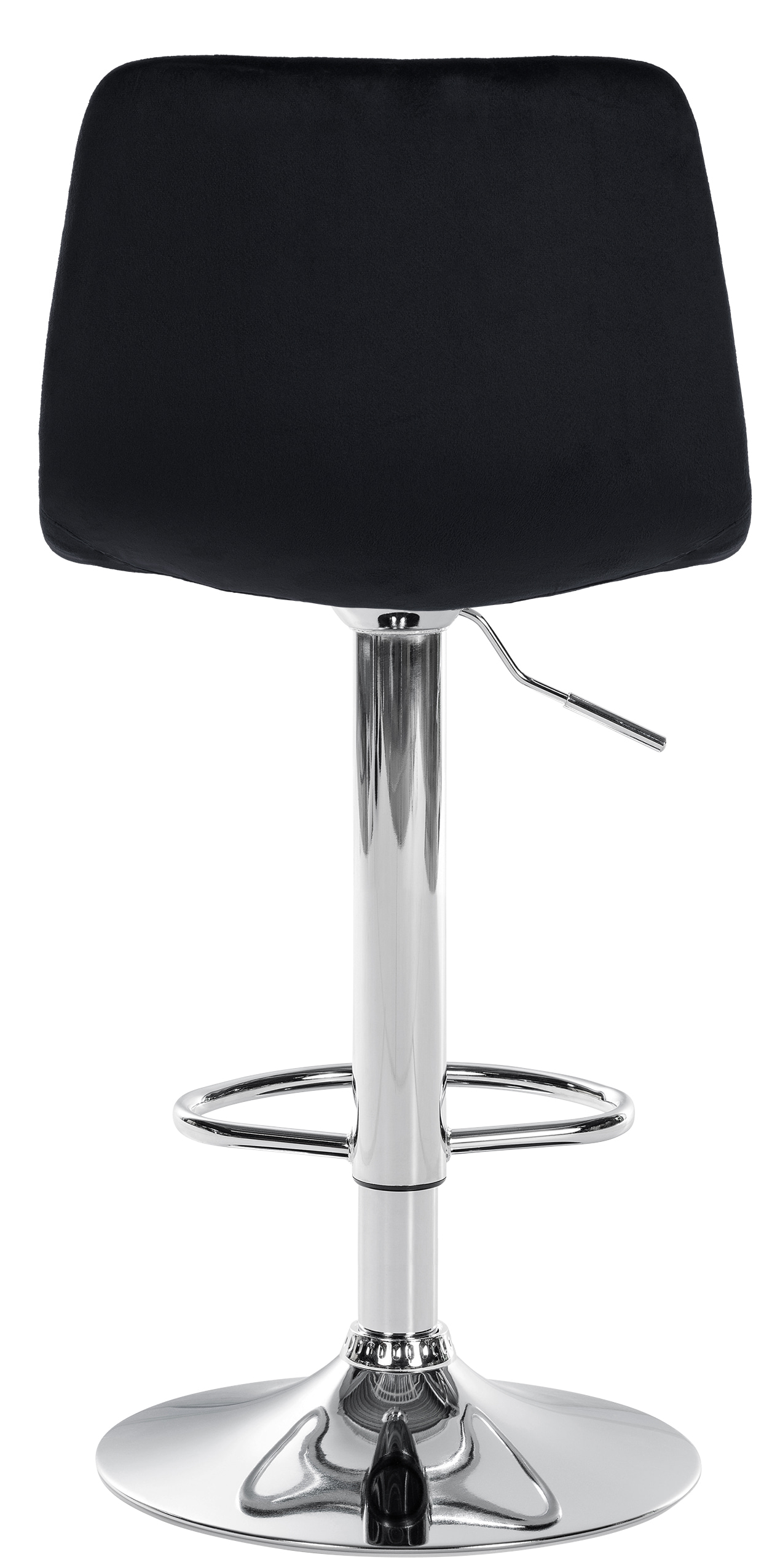 Tabouret de bar Divo en Velours Pied trompette en Métal Noir Chrome