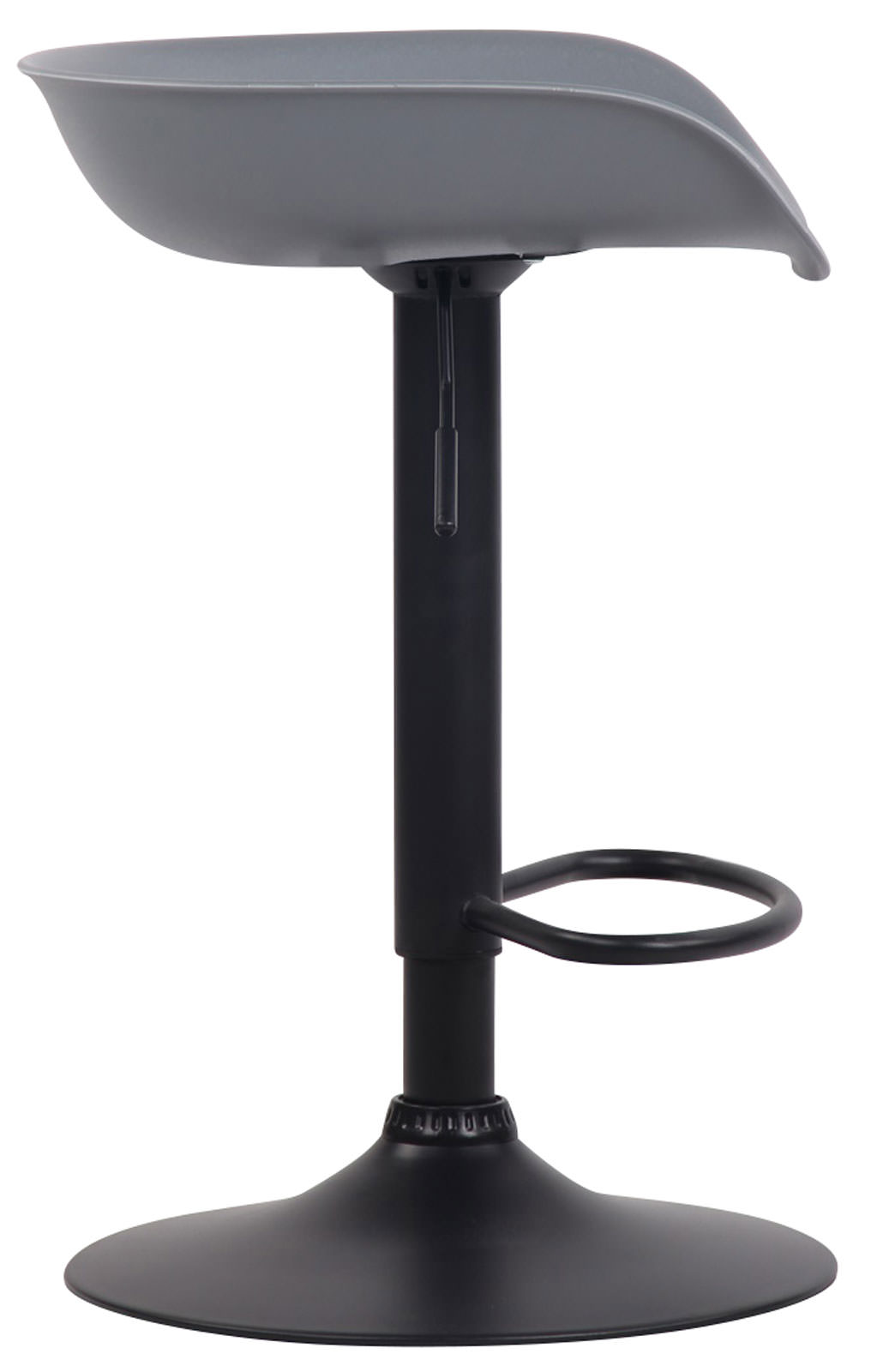 Tabouret de bar Anaheim avec assise en plastique et Pied Trompette Gris Noir