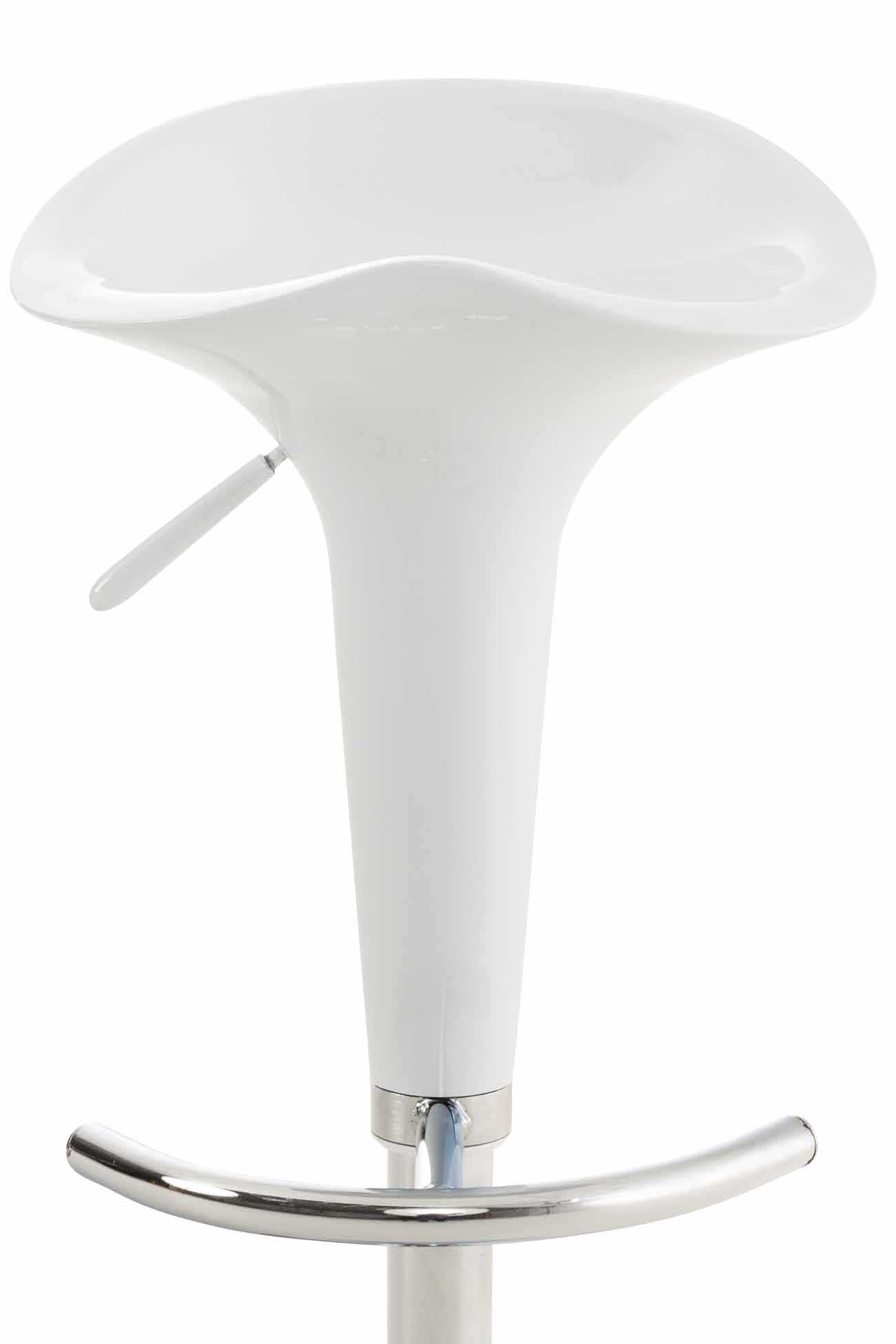 Tabouret de bar Saddle avec Assise en p^lastique pied en métal Blanc