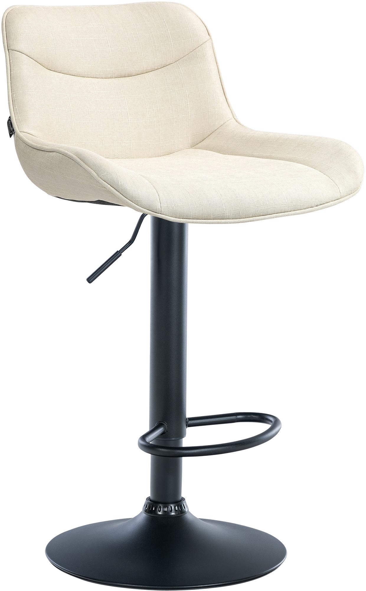 Tabouret de bar Vonore Tissu Crème Noir