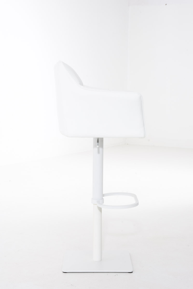 Tabouret de bar Damaso en similicuir Blanc Blanc