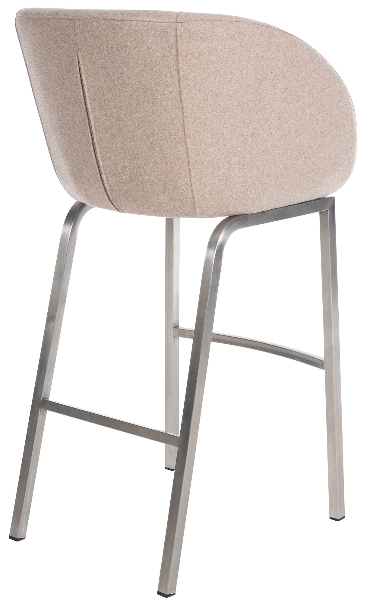 Tabouret de bar Rockhill feutre Taupe Acier inoxydable