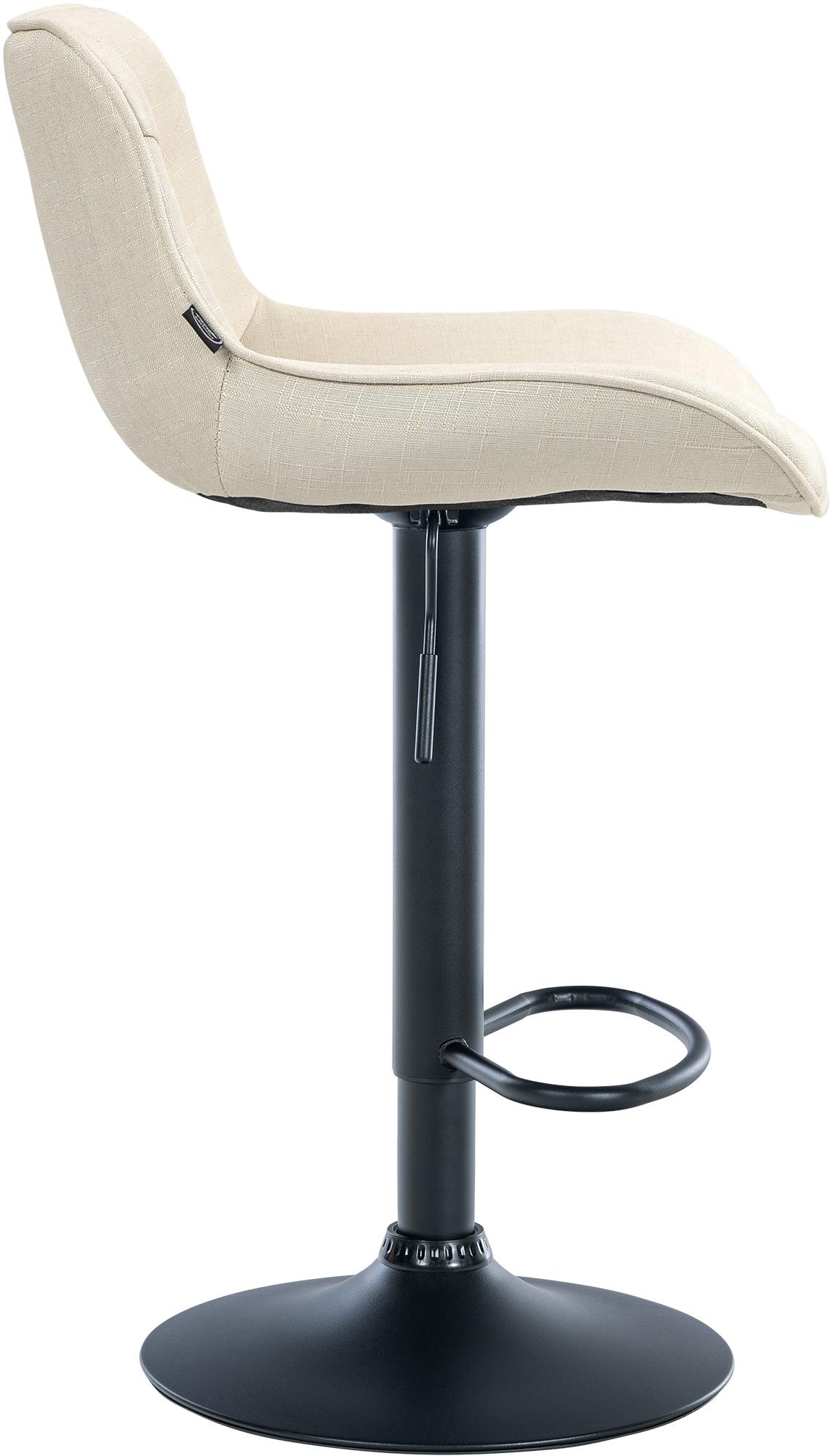 Tabouret de bar Vonore Tissu Crème Noir