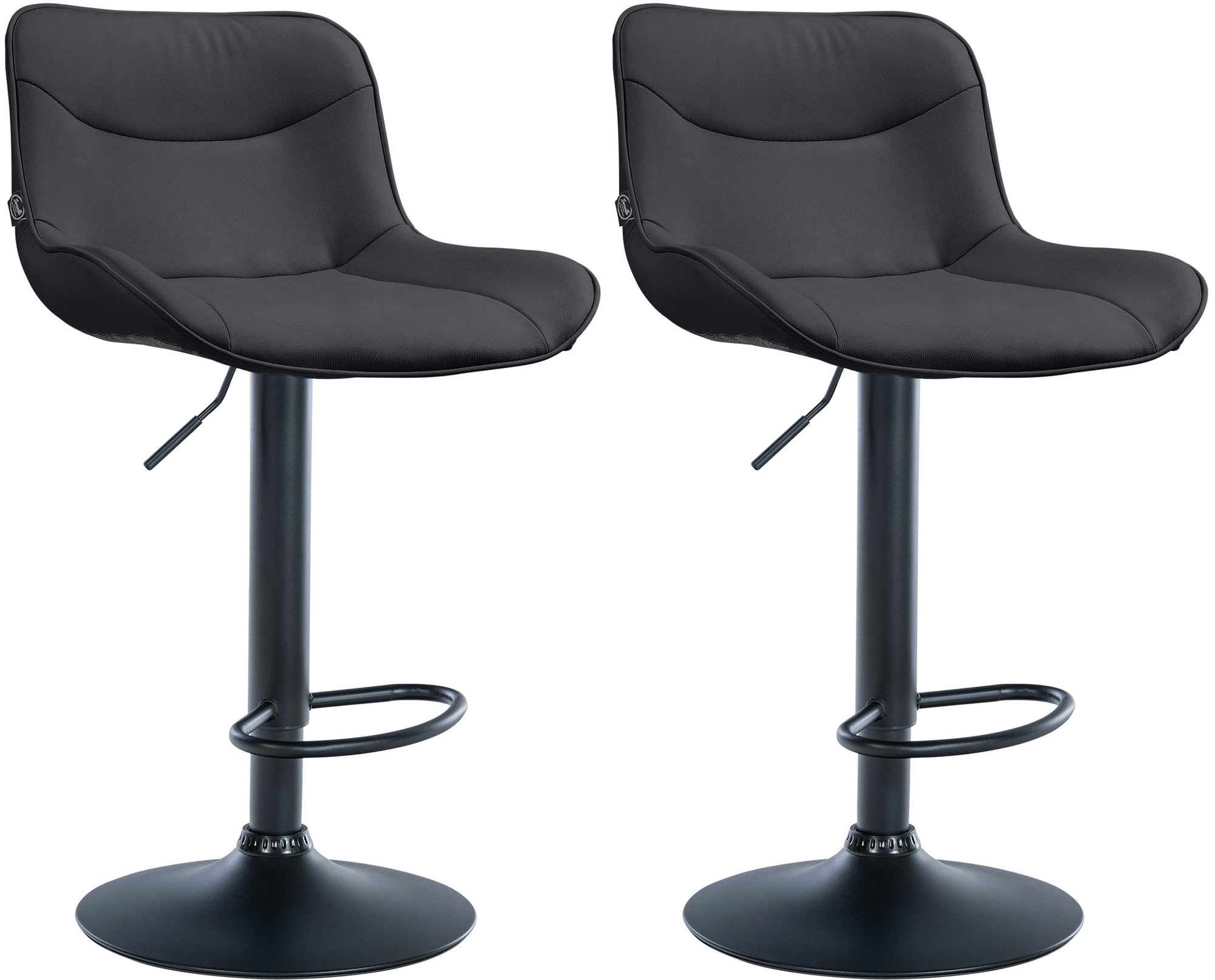 Lot de 2 tabourets de bar Vonore en similicuir Noir Noir