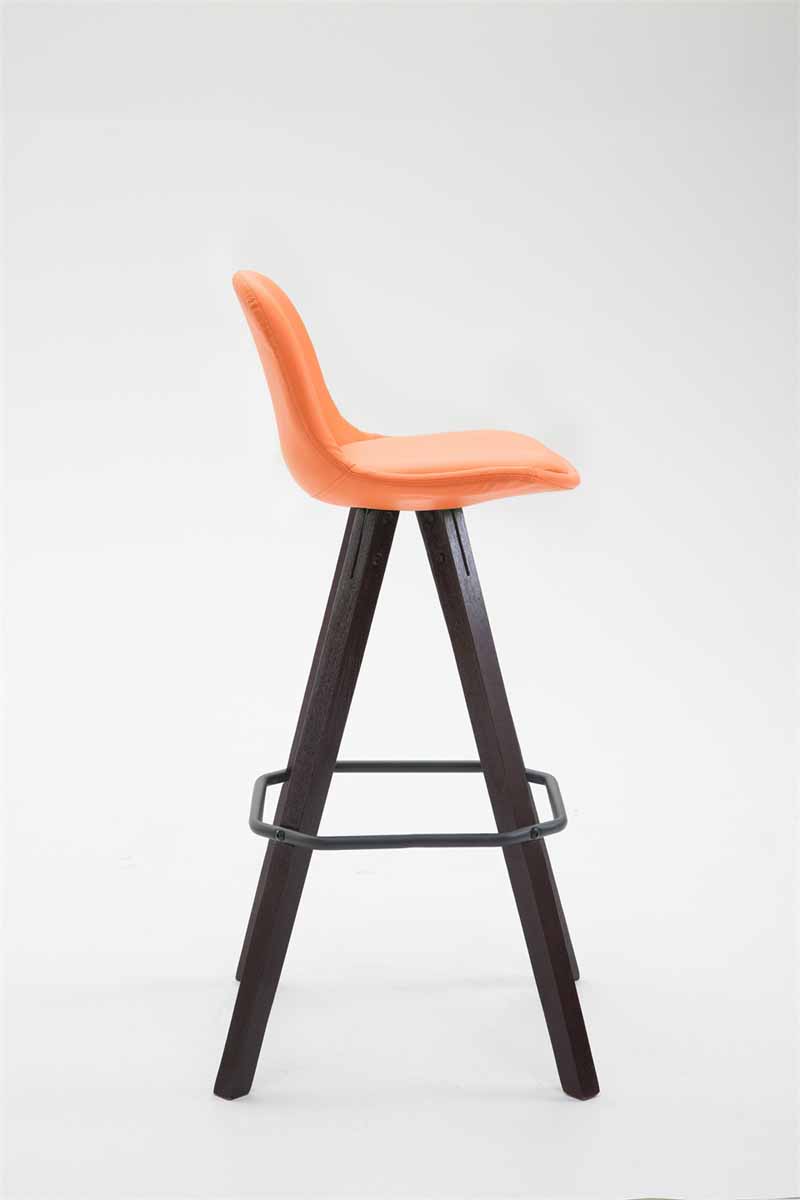 Tabouret de bar Franklin similicuir piétement carré Style scandinave Orange Cappuccino