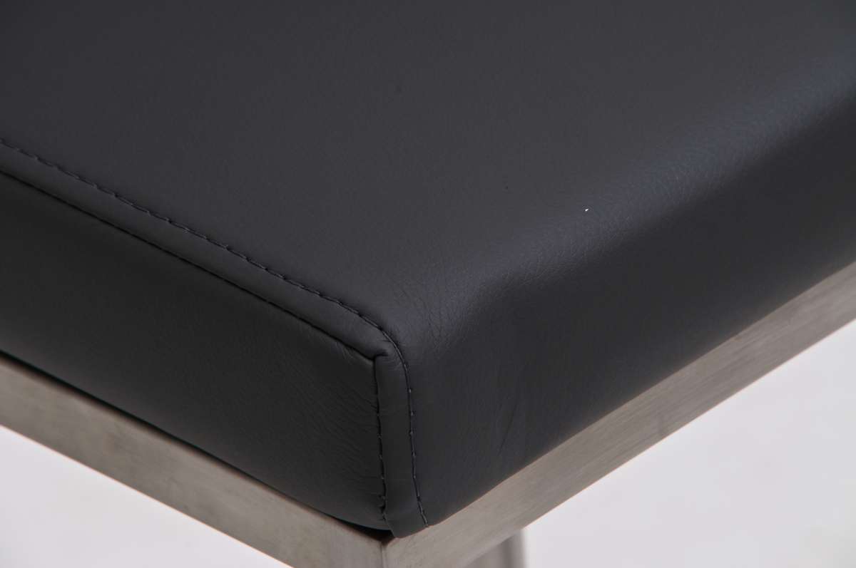 Tabouret de bar Panama en similicuir avec pied en métal Gris Acier inoxydable