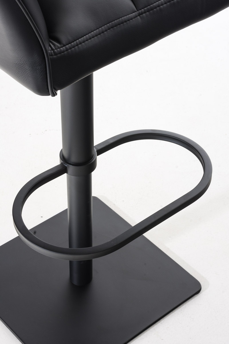 Tabouret de bar Damaso en similicuir Noir Noir