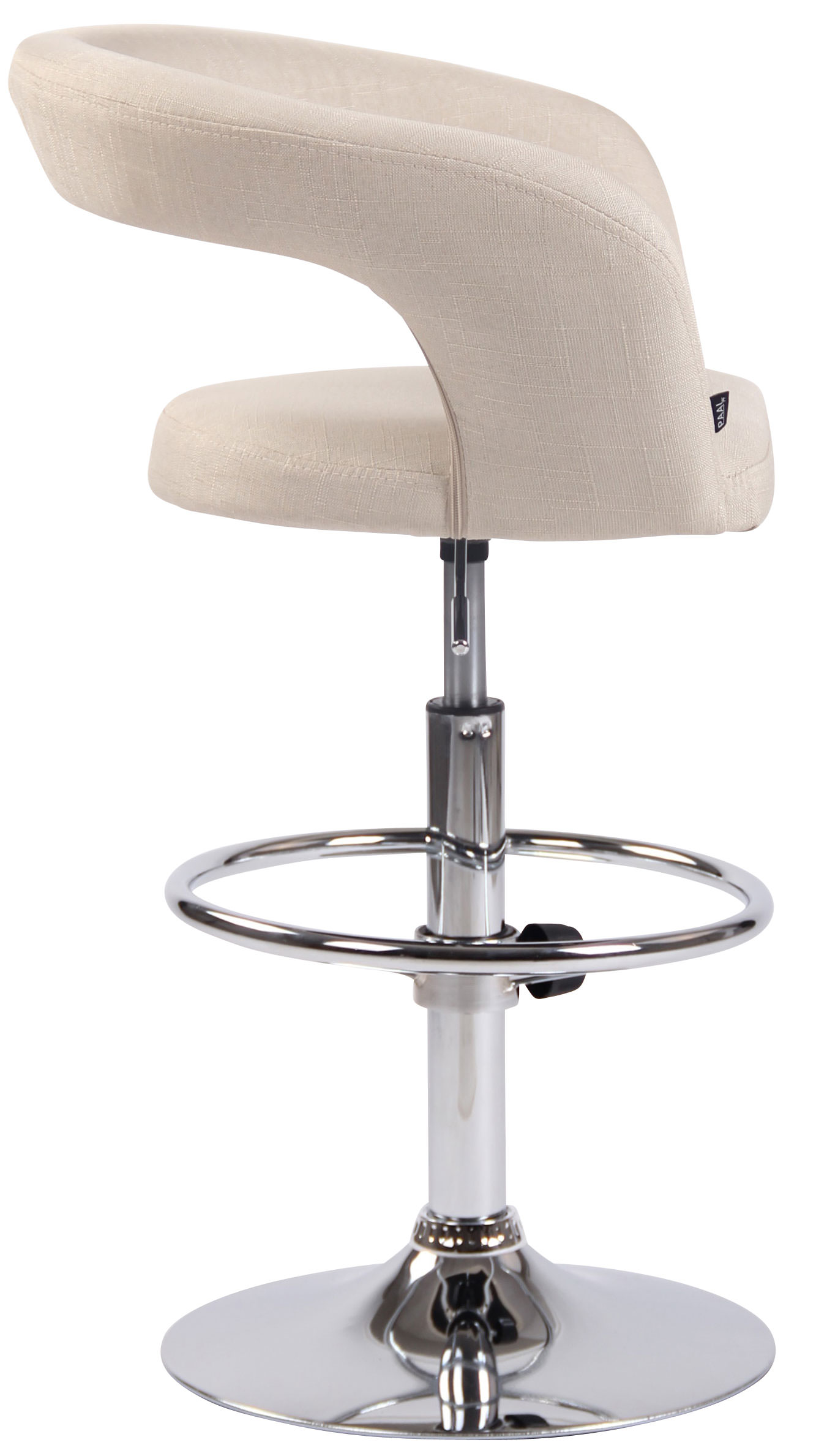 Tabouret de bar Jaen en tissu ou similicuir Crème Tissu