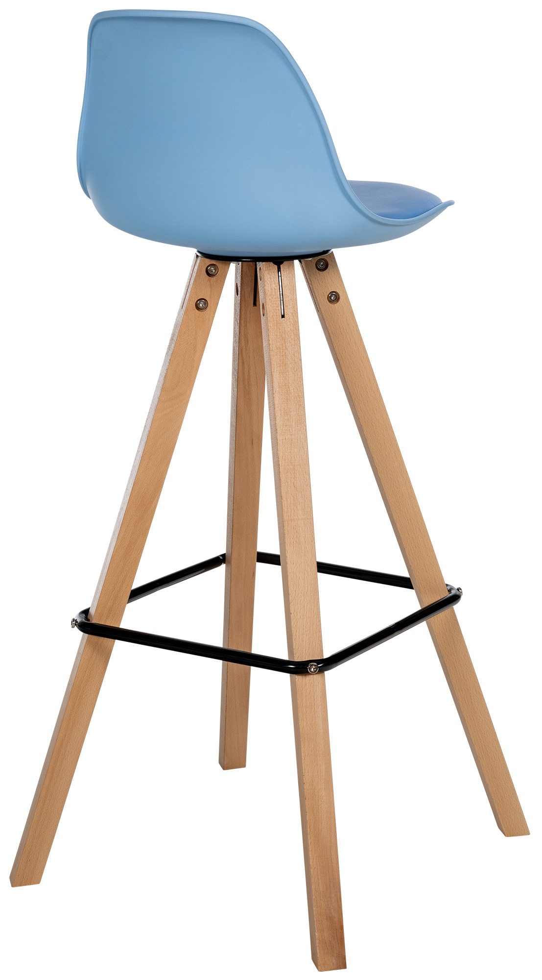 Tabouret de bar Corbin similicuir Square Bleu Nature