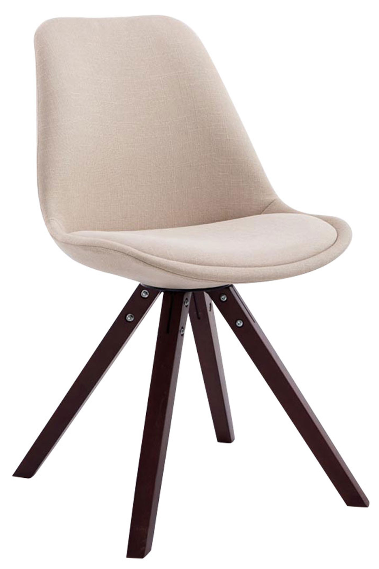 Chaise Toulouse tissu piétement en forme carrée Crème Cappuccino