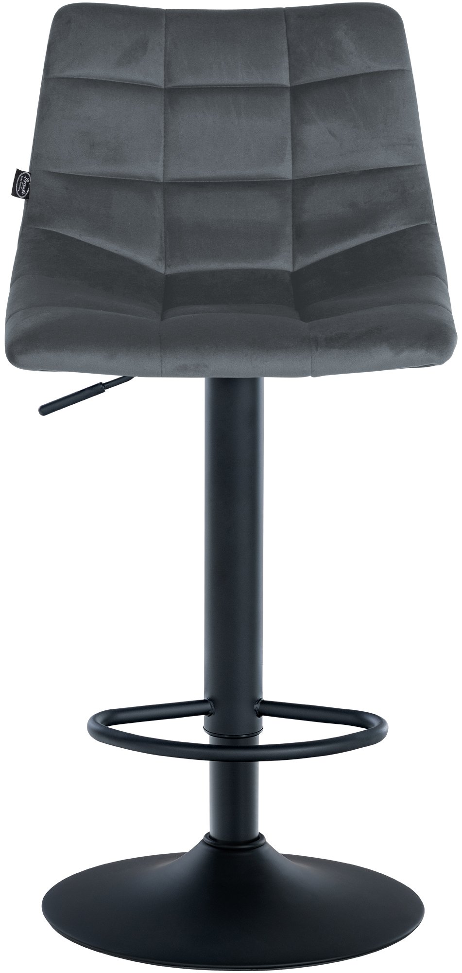 Tabouret de bar Jerry velours Gris foncé Noir