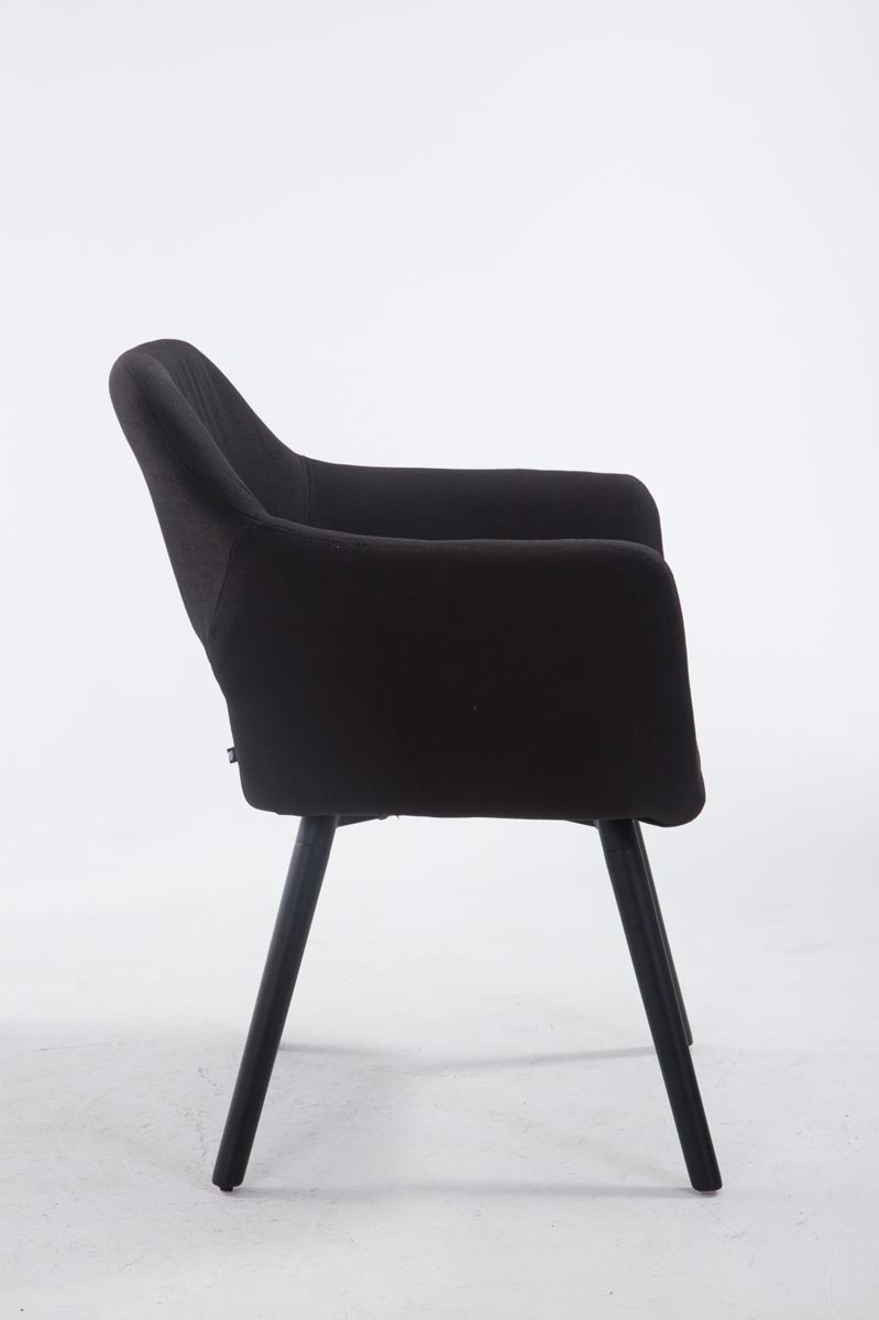 Chaise de salle à manger Auckland en tissu Noir Noir