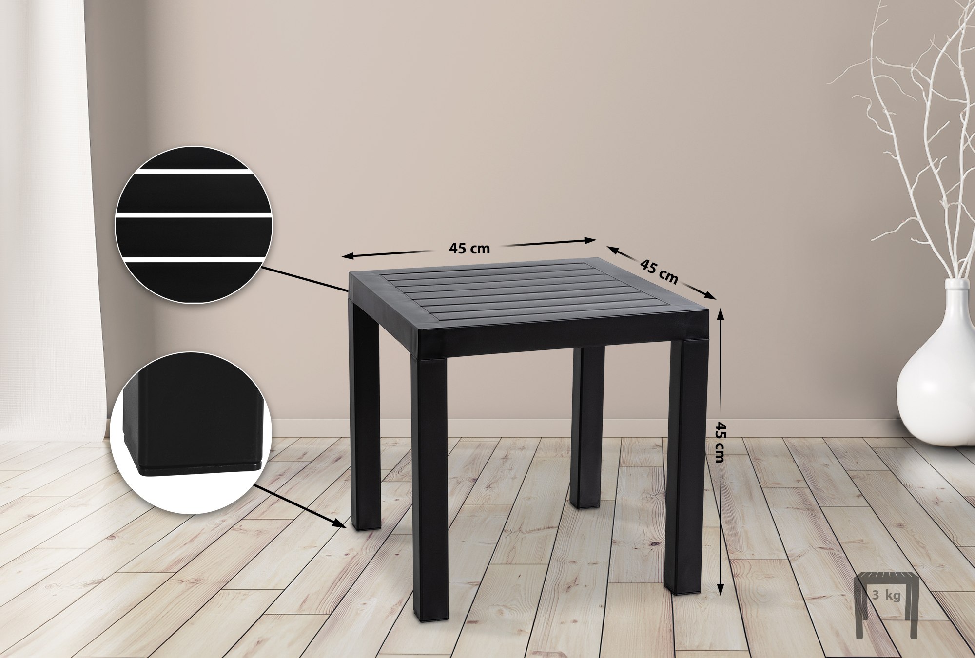 Table d'appoint pour le jardin jardin Ocean Noir